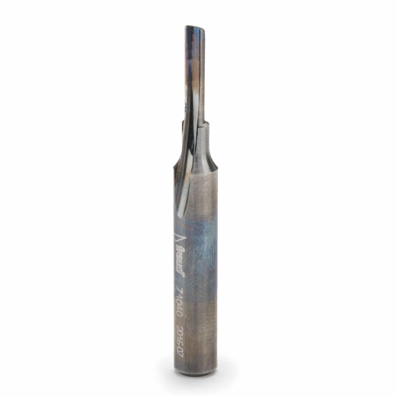 O-Flute Straight Router Bit - 1/4" SH - Cutting Length:1/2" - Diameter:1/8"